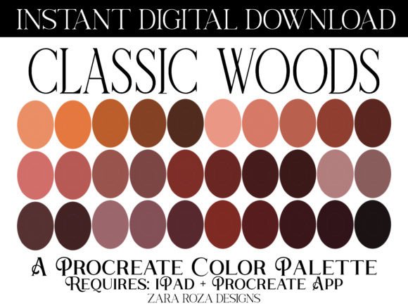 Classic Woods: The Ultimate Procreate Color Palette
