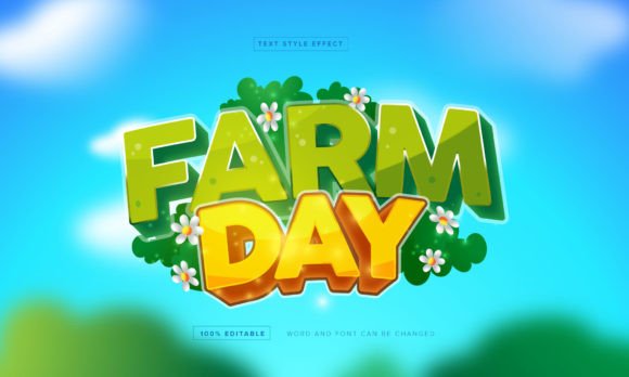 Elevate Your Brand with Farm Day Text Style Effect Editable