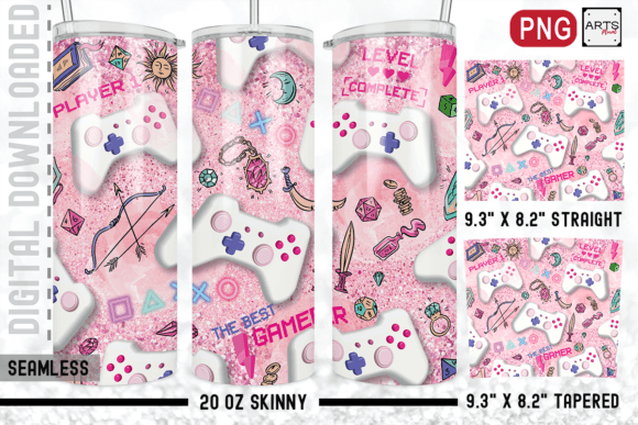 Gamer Girl Role Playing Sublimation Wrap Template