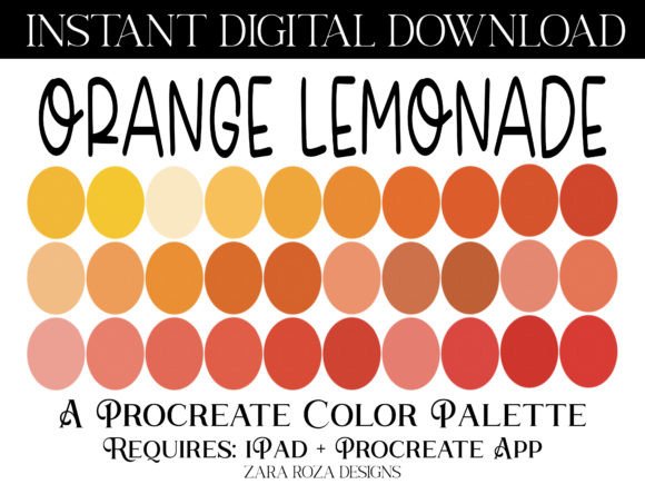 The Orange Lemonade Procreate Palette: A Digital Artist's Retro Toolkit