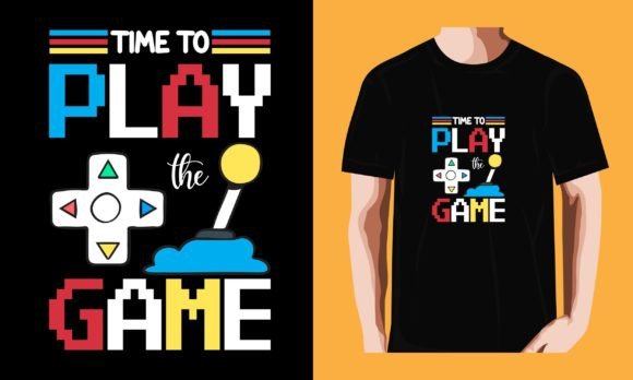 Time to Play the Game: A Gaming T-Shirt Design Asset